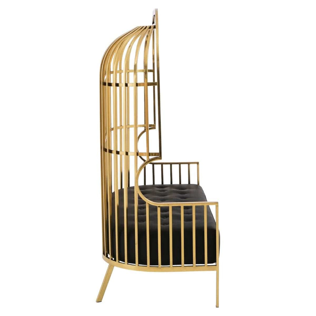 Kuzma Two Seat Dome Cage Gold Finish  Stainless Steel Sofa