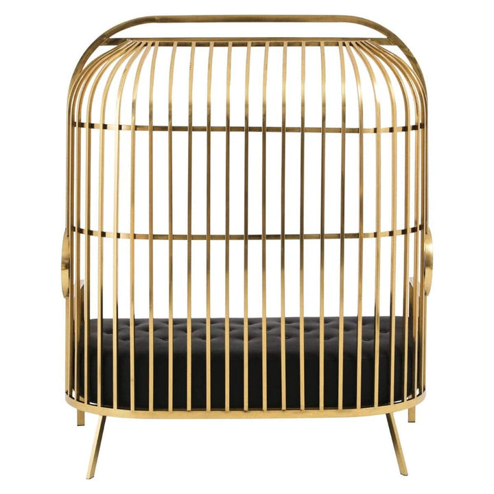 Kuzma Two Seat Dome Cage Gold Finish  Stainless Steel Sofa