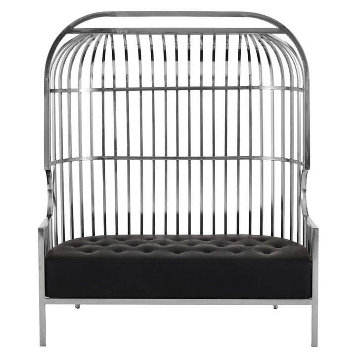 Kuzma Two Seat Dome Cage Silver Stainless Steel Sofa