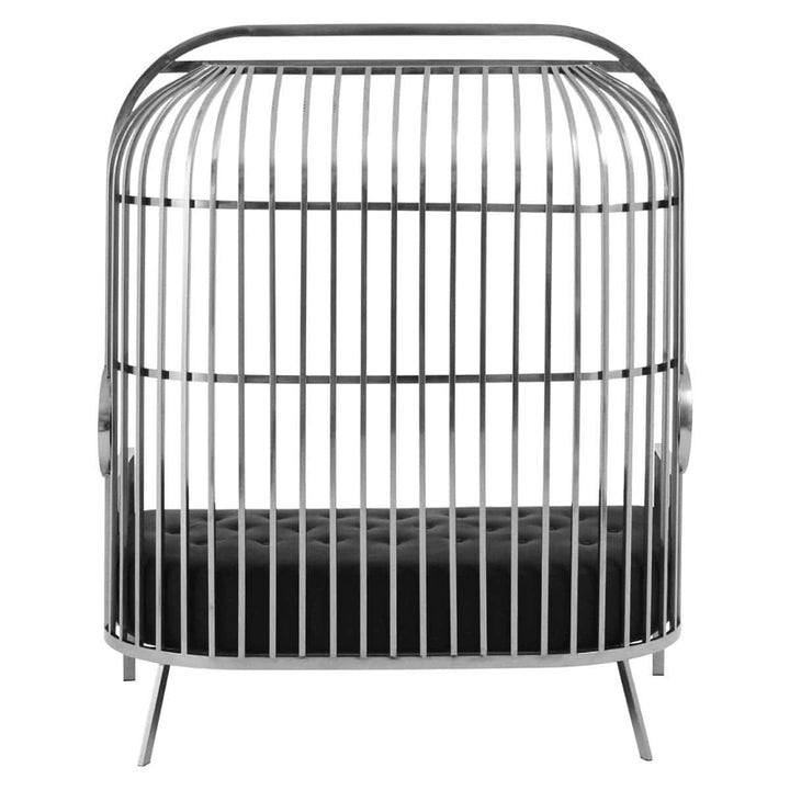 Kuzma Two Seat Dome Cage Silver Stainless Steel Sofa