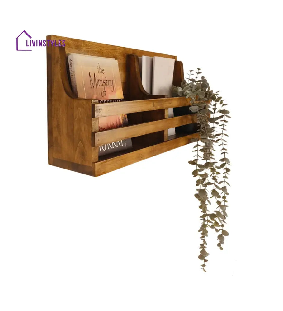 Norita Wooden Wall Shelf Organiser With Key Holders