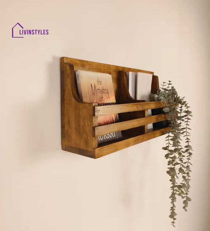 Norita Wooden Wall Shelf Organiser With Key Holders