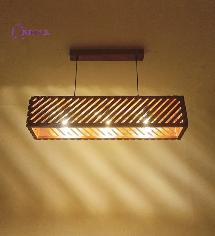 Oblique 36 Centrum Brown Wooden 3 Series Hanging Lamp Lamps