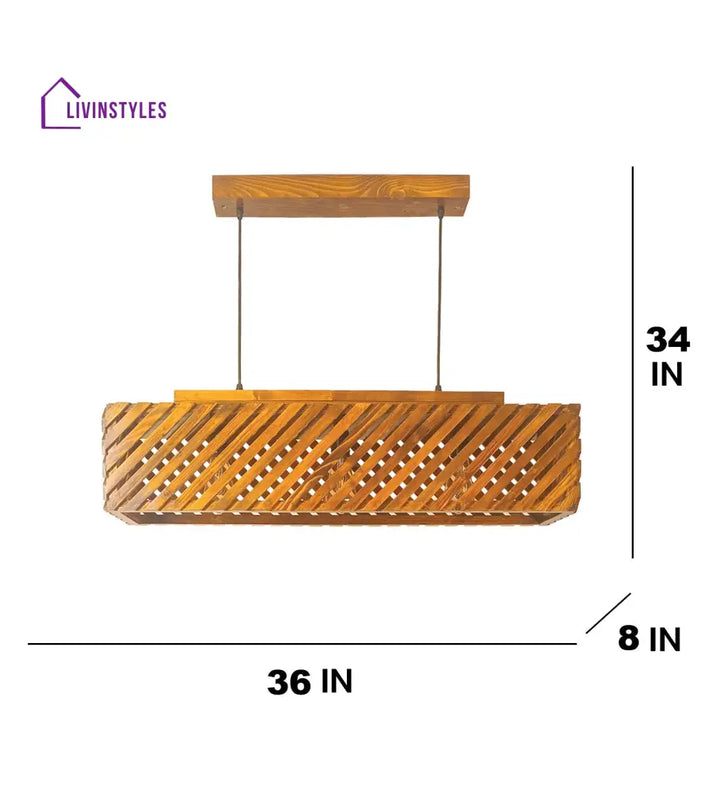 Oblique 36 Centrum Brown Wooden 3 Series Hanging Lamp Lamps