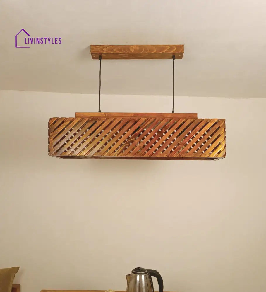 Oblique 36 Centrum Brown Wooden 3 Series Hanging Lamp Lamps