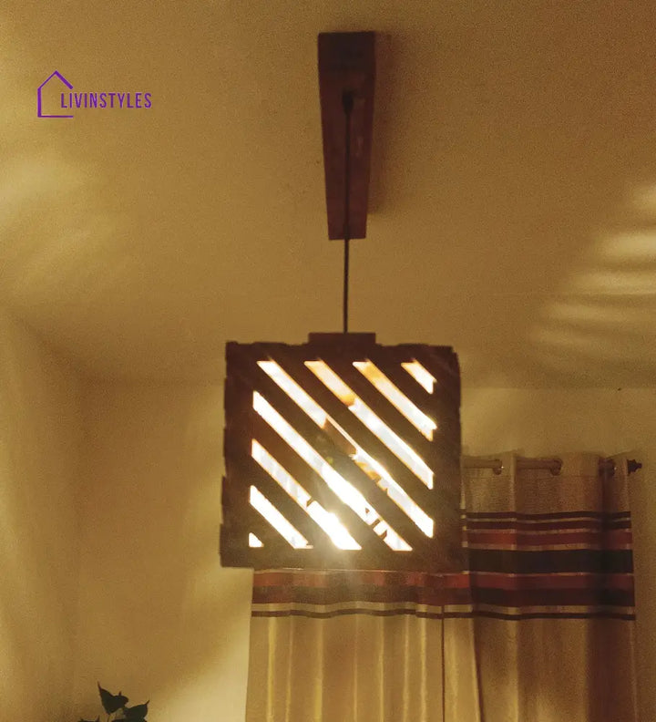 Oblique 36 Centrum Brown Wooden 3 Series Hanging Lamp Lamps