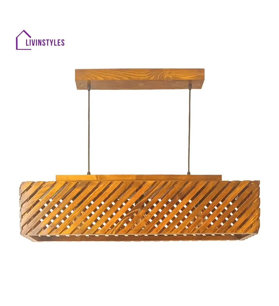 Oblique 36 Centrum Brown Wooden 3 Series Hanging Lamp Lamps