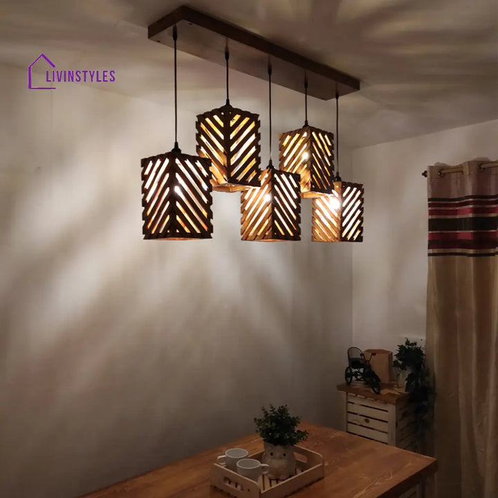 Oblique Brown 5 Series Hanging Lamp Lamps