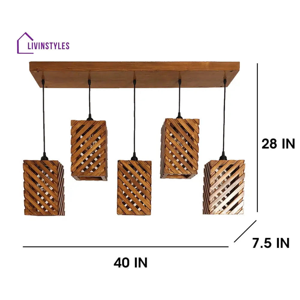 Oblique Brown 5 Series Hanging Lamp Lamps