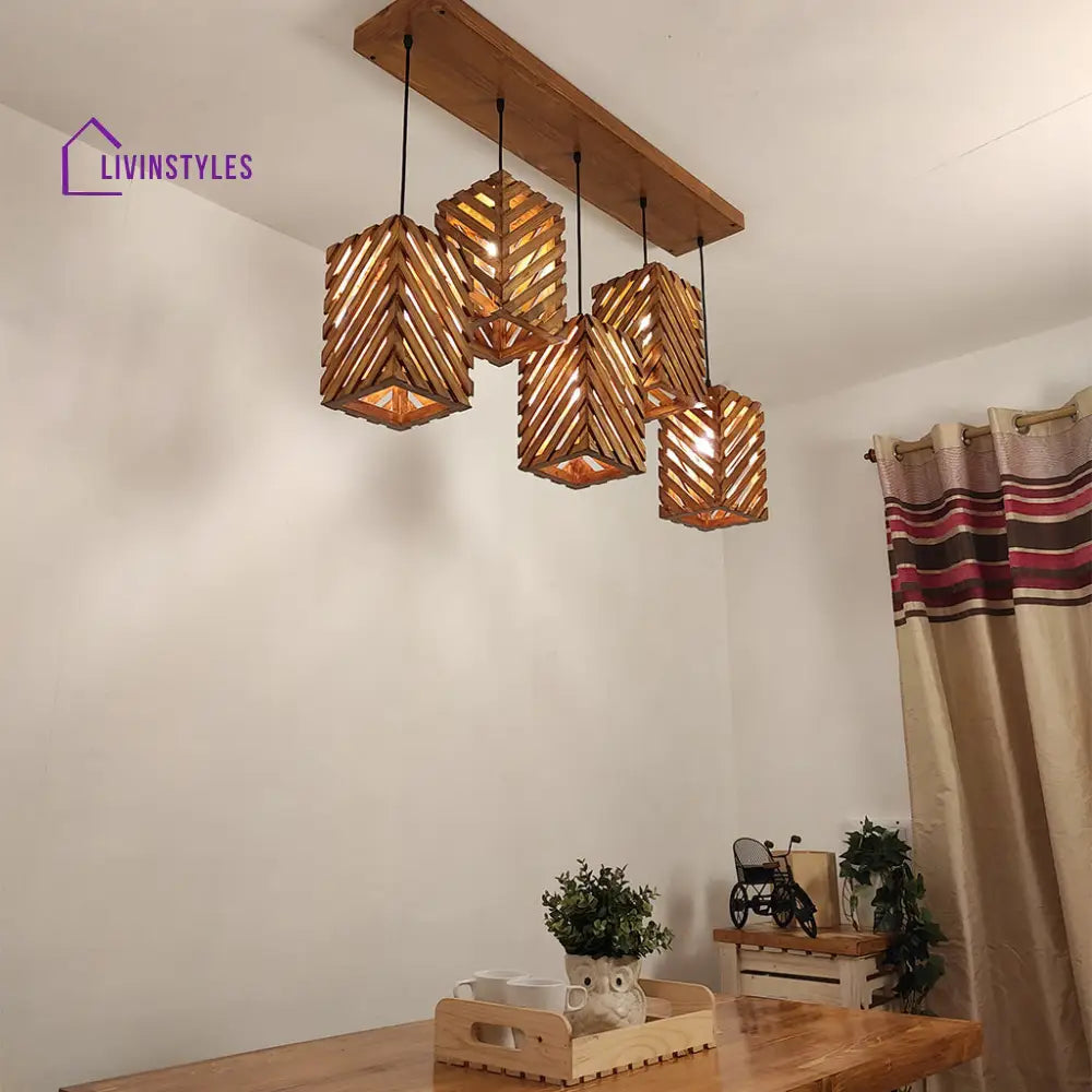 Oblique Brown 5 Series Hanging Lamp Lamps