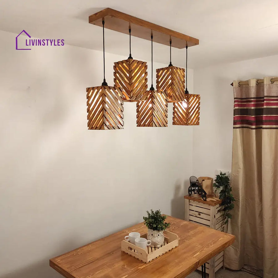 Oblique Brown 5 Series Hanging Lamp Lamps