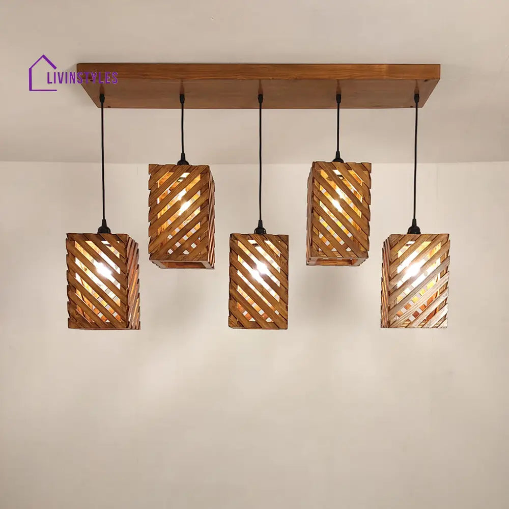 Oblique Brown 5 Series Hanging Lamp Lamps