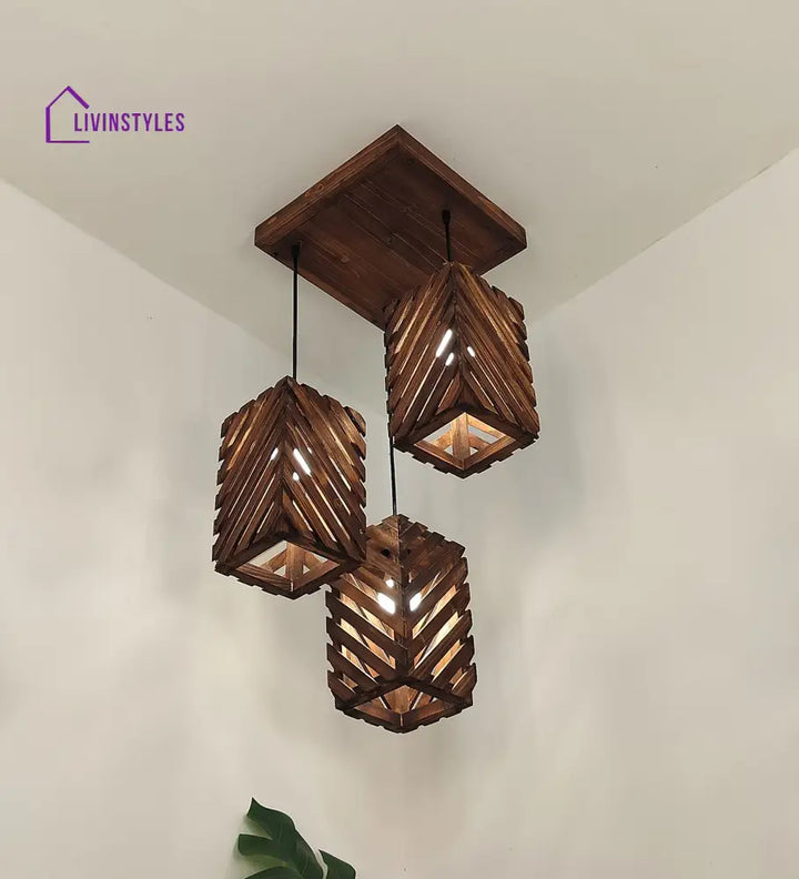 Oblique Brown Cluster Hanging Lamp Lamps