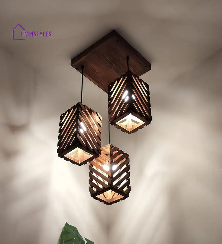 Oblique Brown Cluster Hanging Lamp Lamps