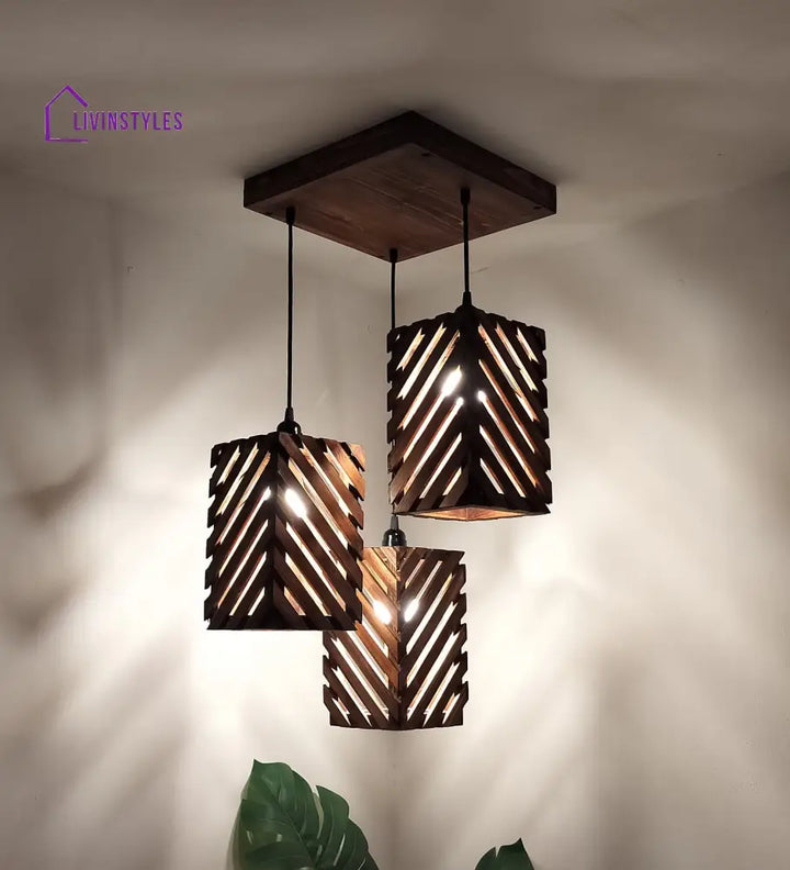 Oblique Brown Cluster Hanging Lamp Lamps