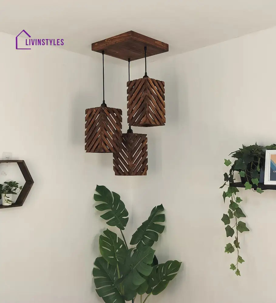 Oblique Brown Cluster Hanging Lamp Lamps