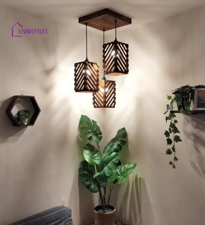 Oblique Brown Cluster Hanging Lamp Lamps