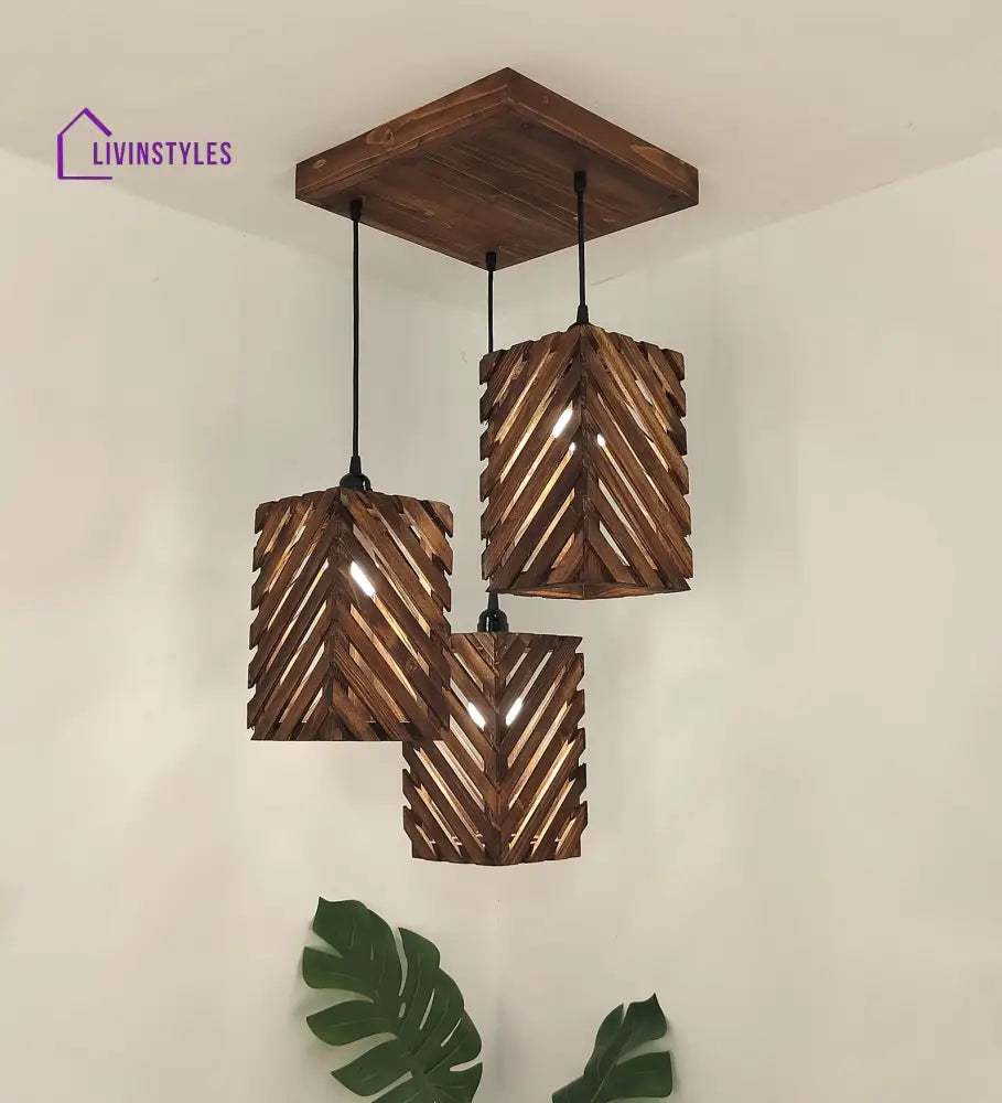 Oblique Brown Cluster Hanging Lamp Lamps