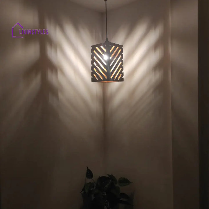 Oblique Brown Wooden Single Hanging Lamp Lamps