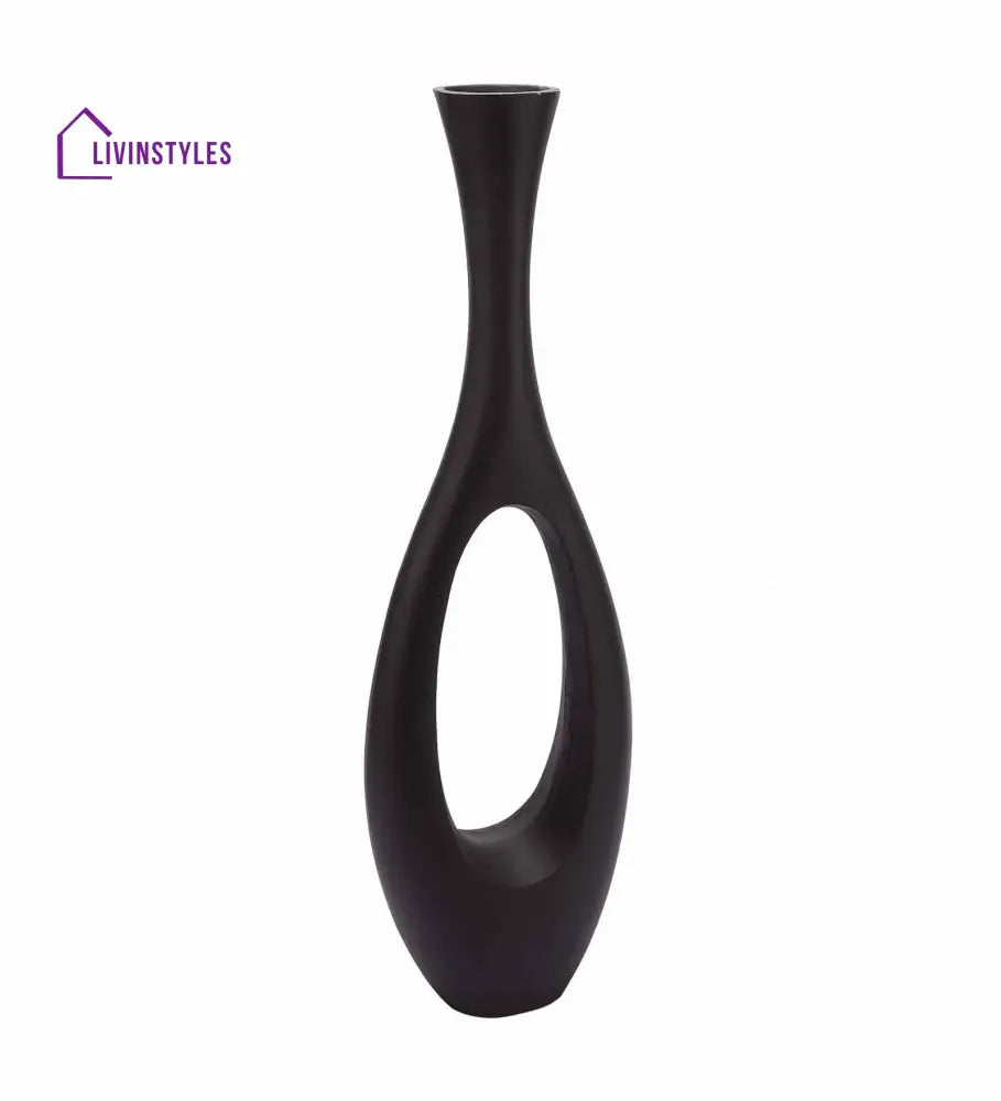 Oblong Raw Black Finish (Large) Aluminium Floor Vase