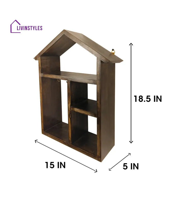 Octavius Wooden Wall Shelf Organiser With Key Holders