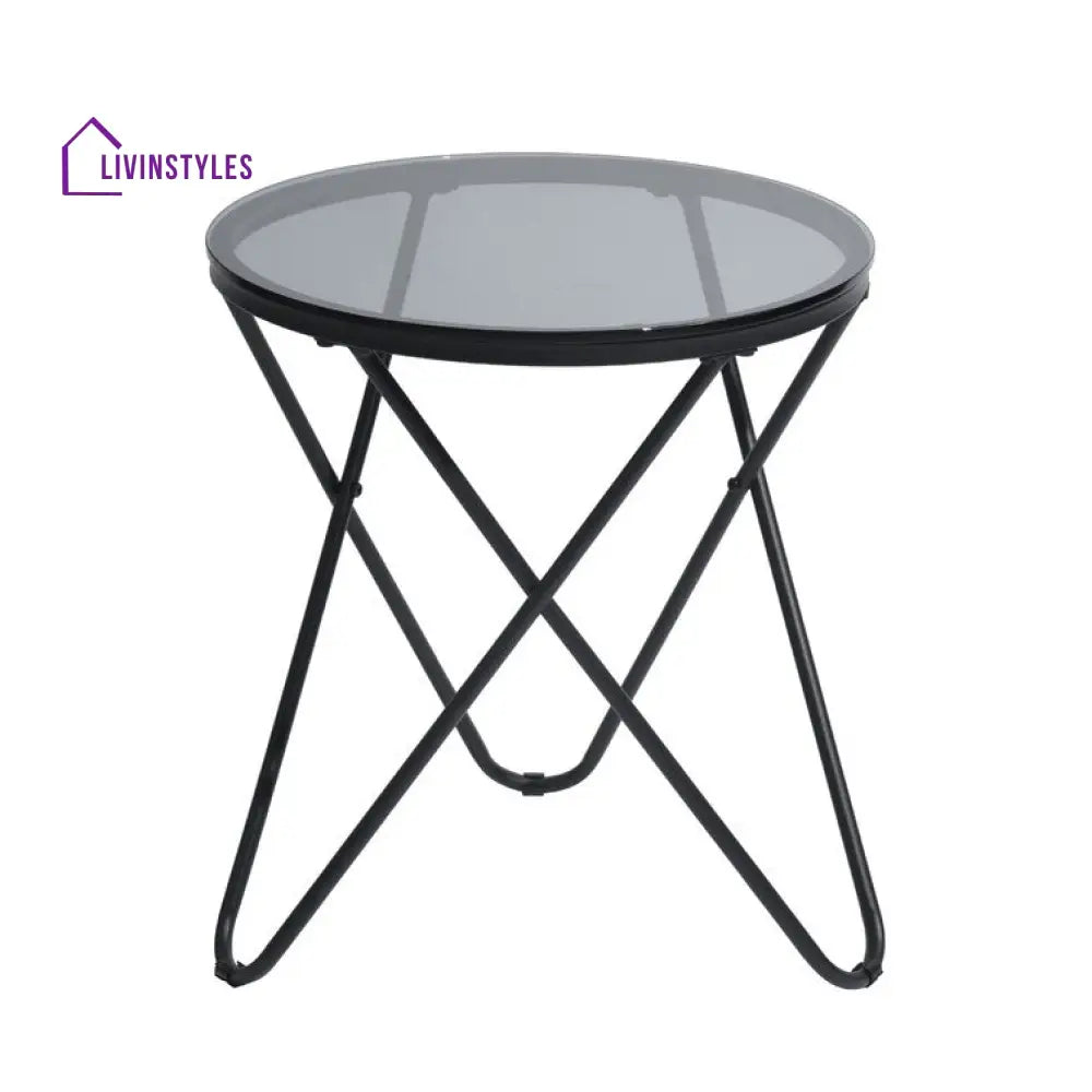 Oliver Metal And Glass Top Side Table