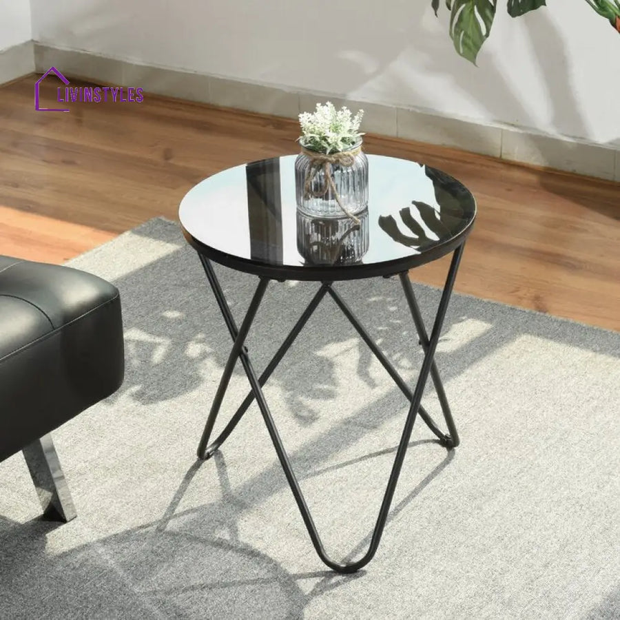 Oliver Metal And Glass Top Side Table