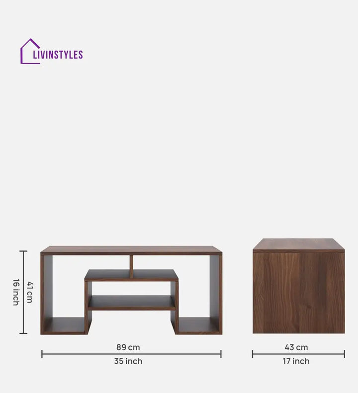 Omkar Wooden Finish Coffee Table for Living Room