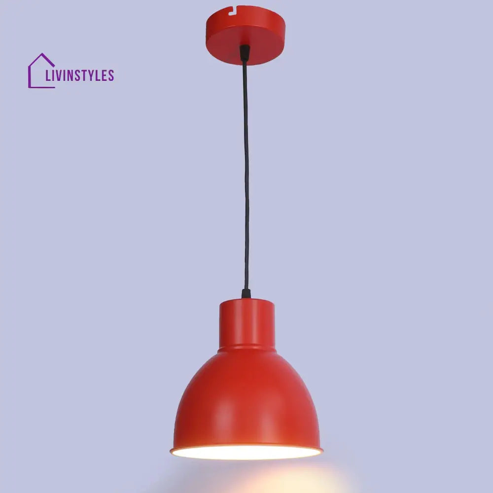 Opi Minimal Pastel Red Metal Single Hanging Light By Ss Lightings Lamp