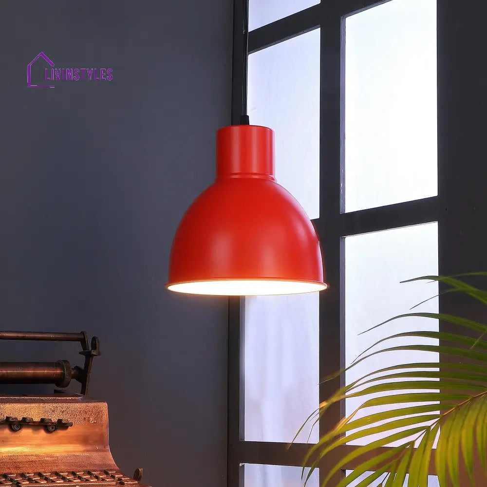 Opi Minimal Pastel Red Metal Single Hanging Light By Ss Lightings Lamp