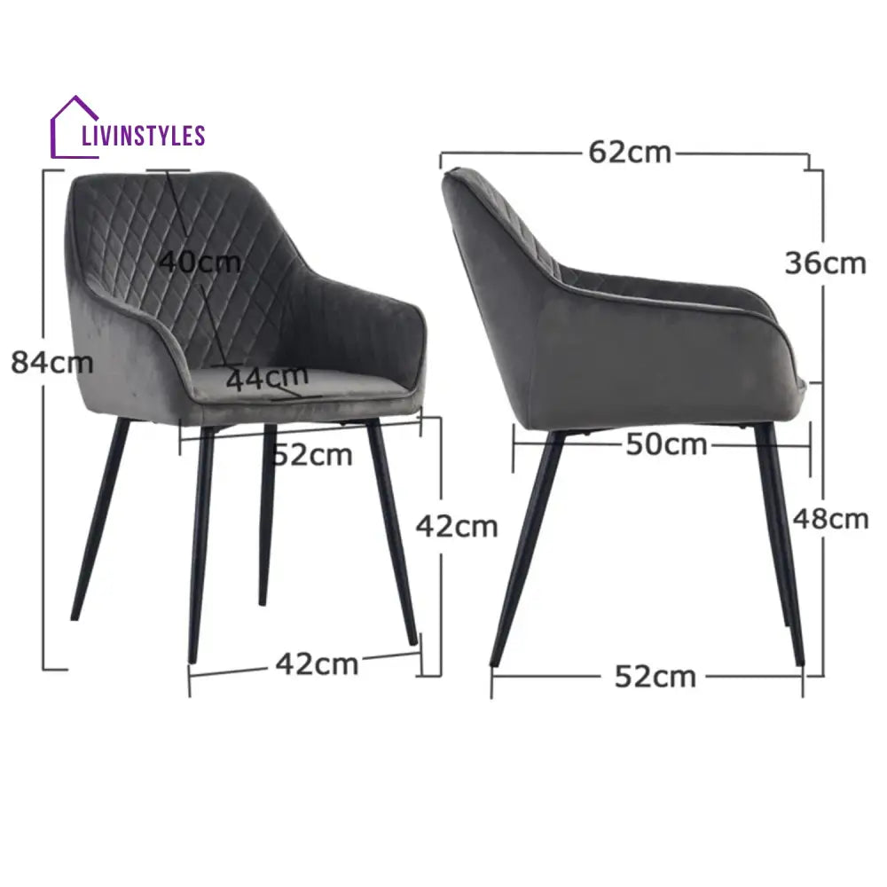 Opulent Velvet Dining Chair Grey Furniture