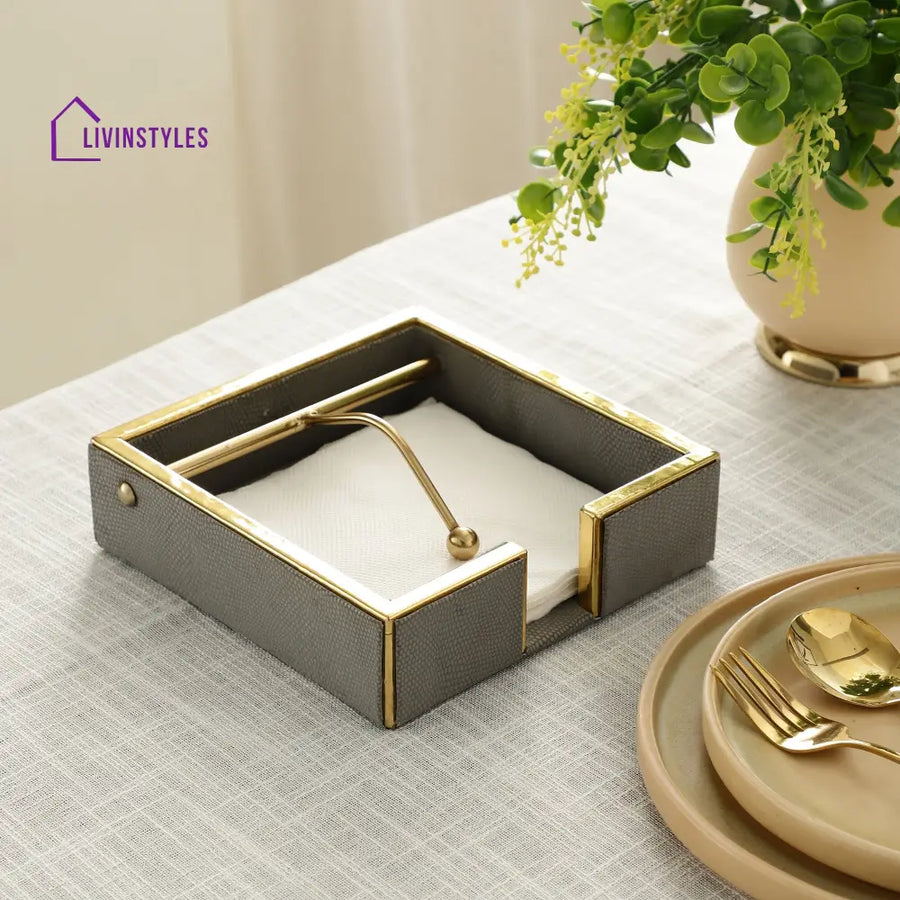 Opus Leather Napkin Cradle Napkin Box