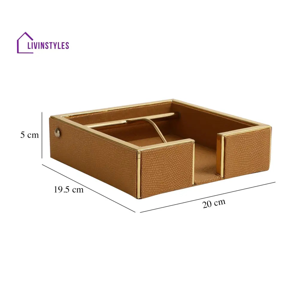 Opus Leather Napkin Cradle Napkin Box