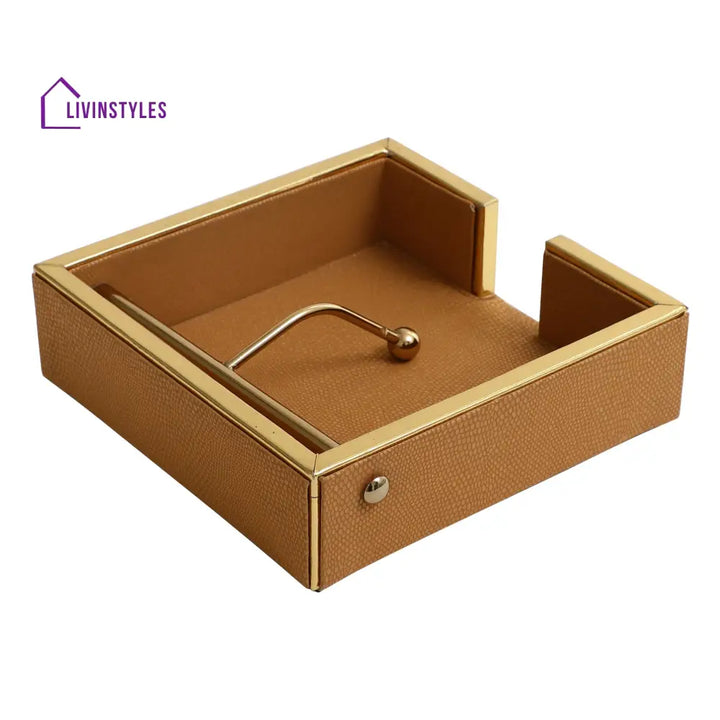 Opus Leather Napkin Cradle Napkin Box