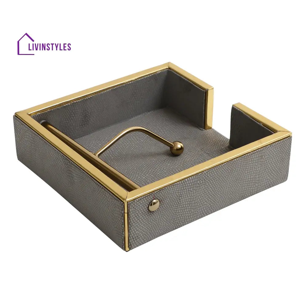 Opus Leather Napkin Cradle Napkin Box