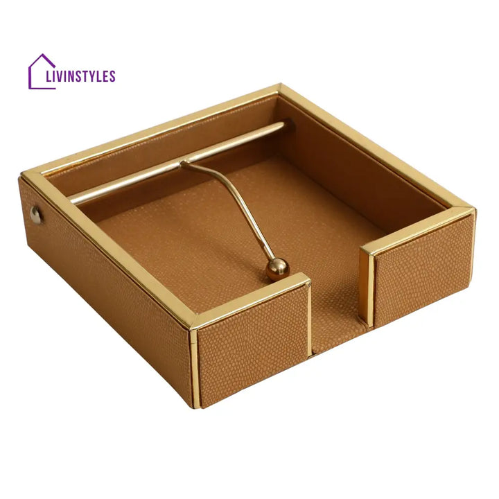 Opus Leather Napkin Cradle Napkin Box