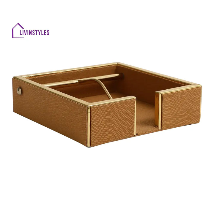 Opus Leather Napkin Cradle Napkin Box