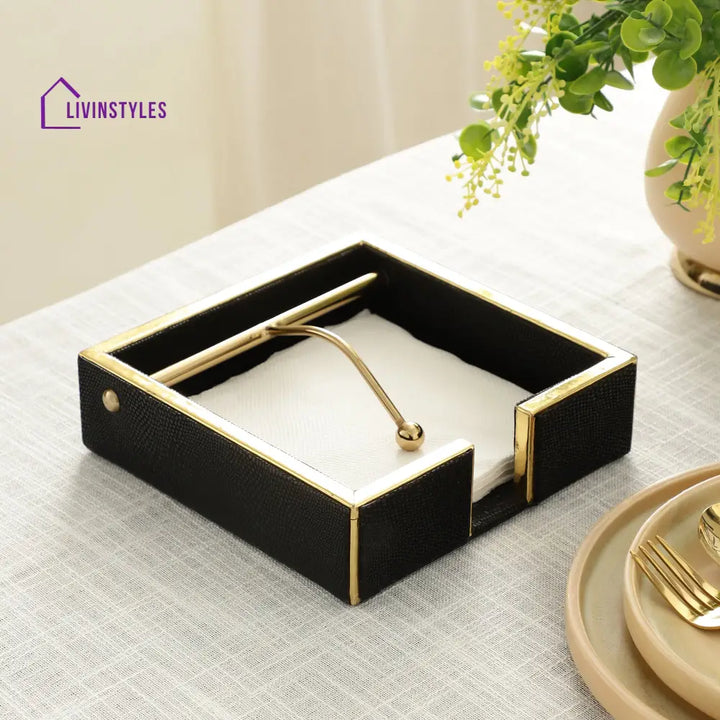 Opus Leather Napkin Cradle Napkin Box