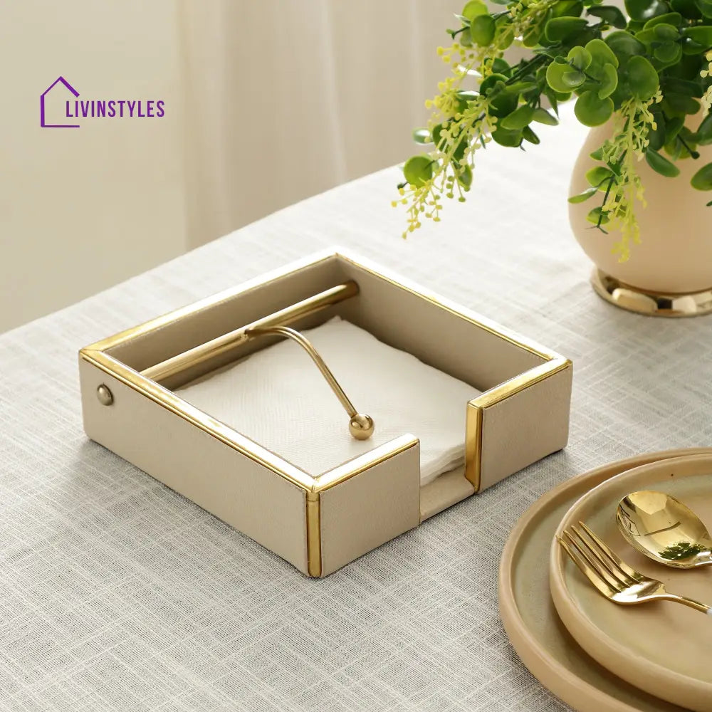 Opus Leather Napkin Cradle Napkin Box