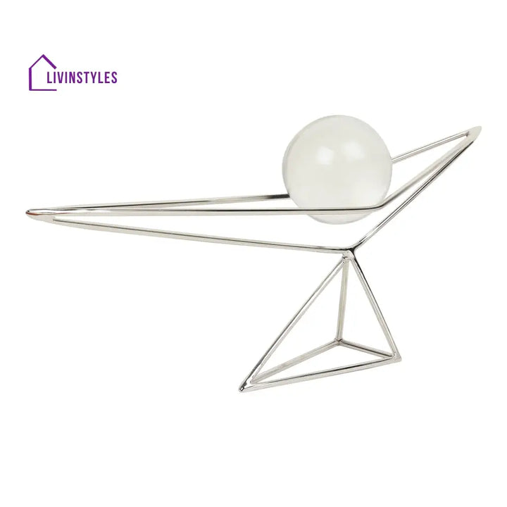 Orb’s Triangular Nexus With Crystal Ball Table Decor