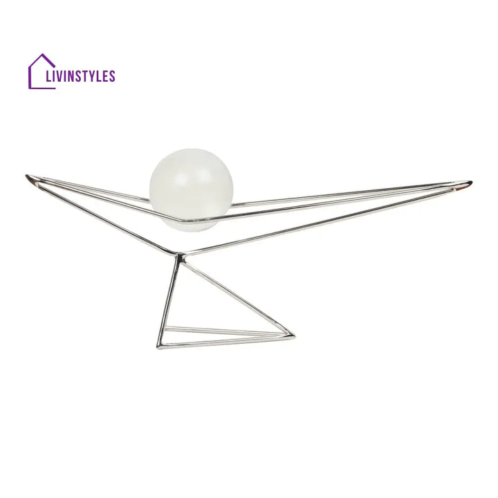 Orb’s Triangular Nexus With Crystal Ball Table Decor