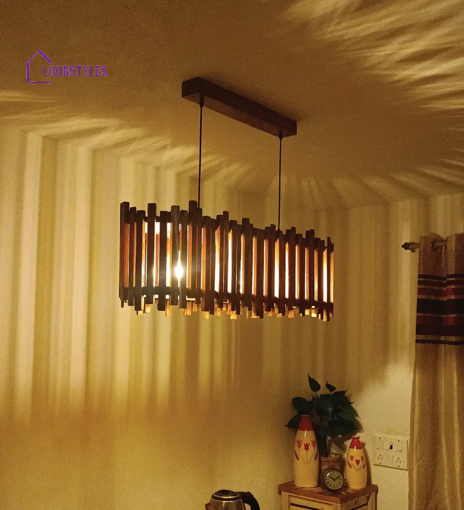 Palisade 36 Centrum Brown Wooden 3 Series Hanging Lamp Lamps