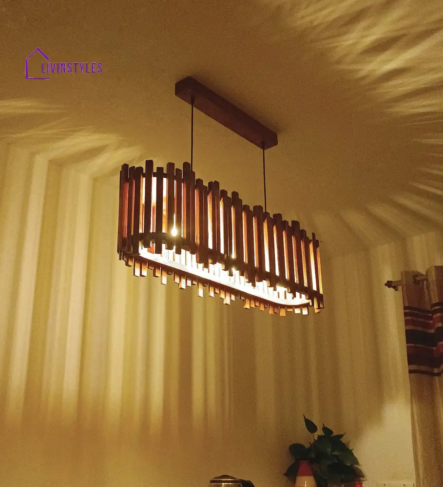 Palisade 36 Centrum Brown Wooden 3 Series Hanging Lamp Lamps