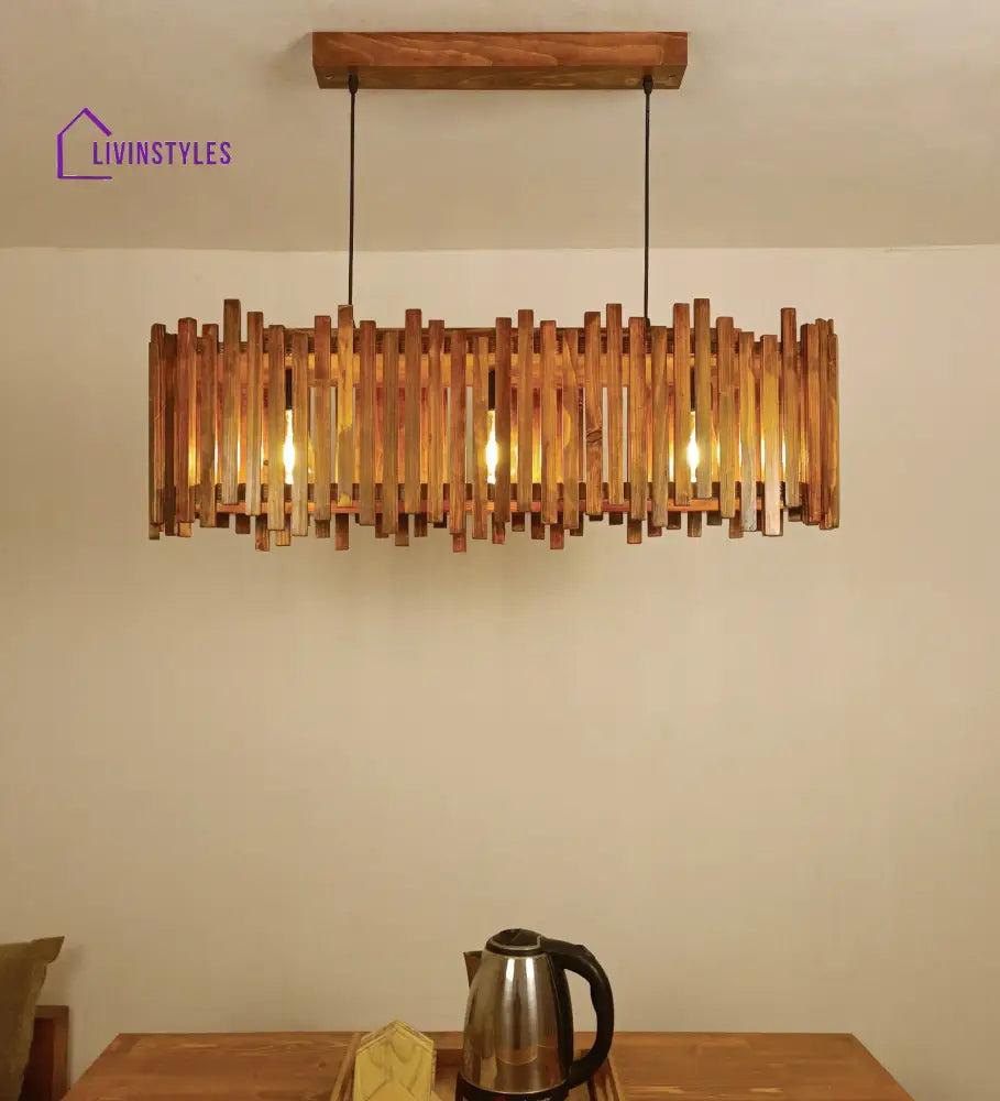 Palisade 36 Centrum Brown Wooden 3 Series Hanging Lamp Lamps