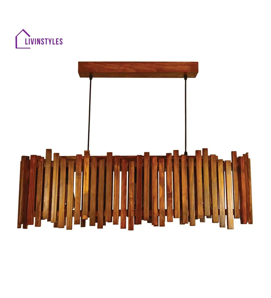 Palisade 36 Centrum Brown Wooden 3 Series Hanging Lamp Lamps