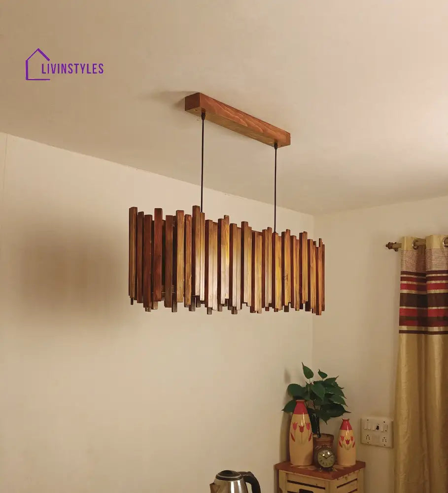 Palisade 36 Centrum Brown Wooden 3 Series Hanging Lamp Lamps