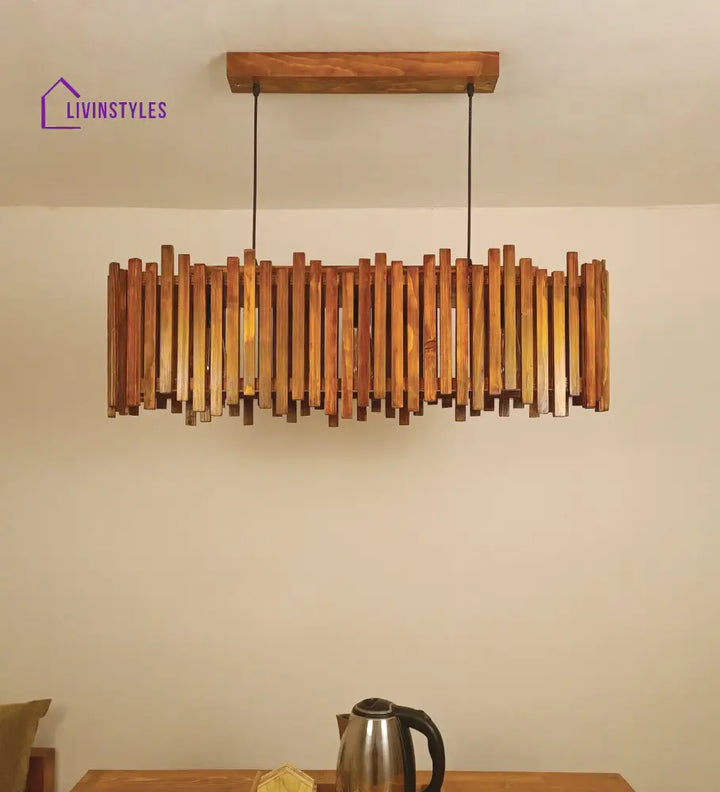 Palisade 36 Centrum Brown Wooden 3 Series Hanging Lamp Lamps