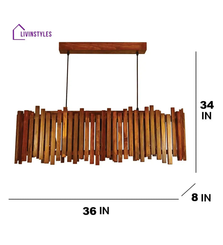 Palisade 36 Centrum Brown Wooden 3 Series Hanging Lamp Lamps