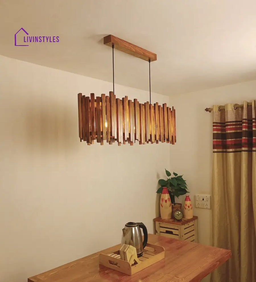 Palisade 36 Centrum Brown Wooden 3 Series Hanging Lamp Lamps