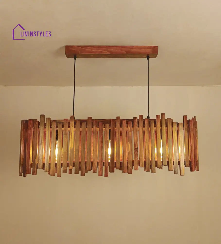 Palisade 36 Centrum Brown Wooden 3 Series Hanging Lamp Lamps